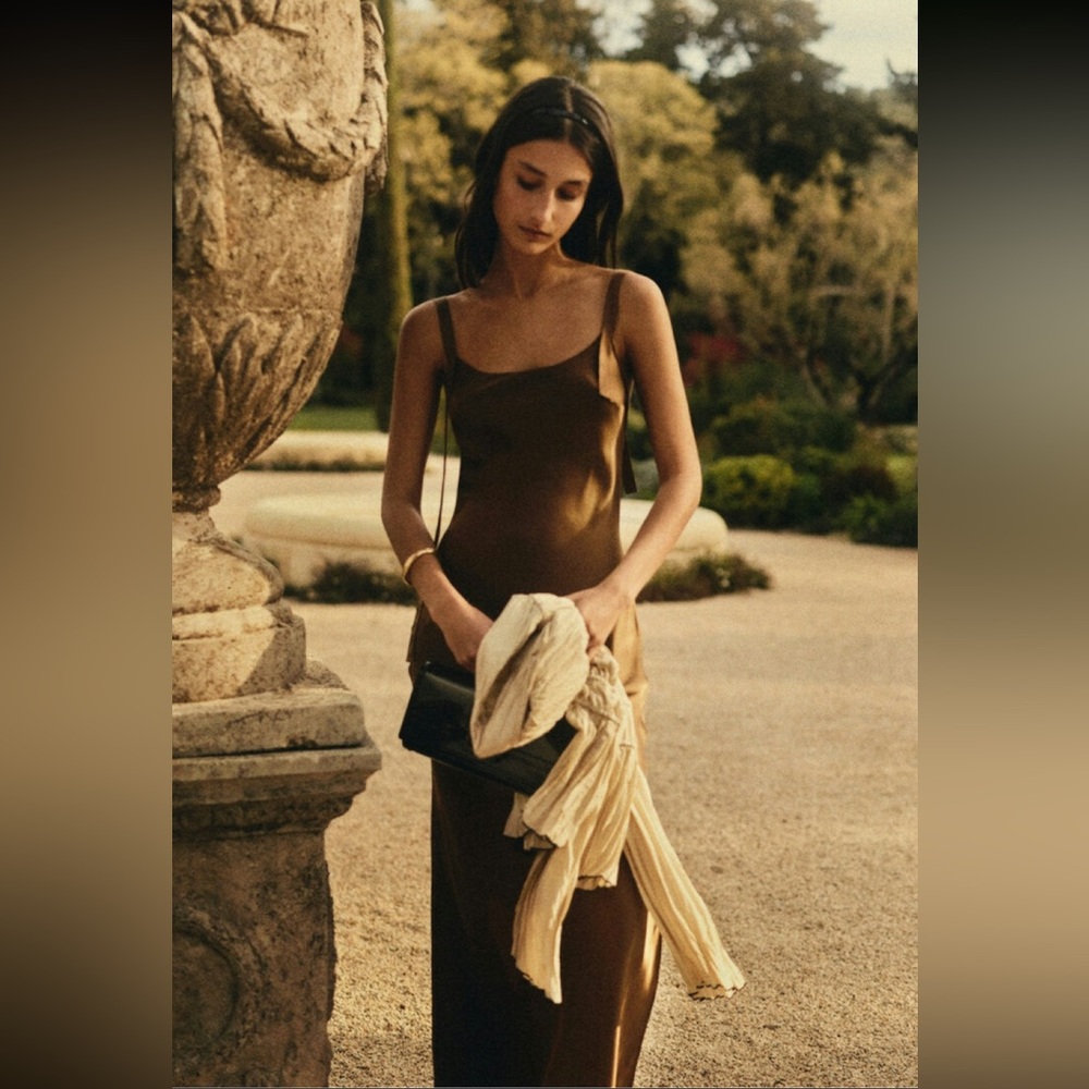 Elegant Brown Silk Dress The Garment